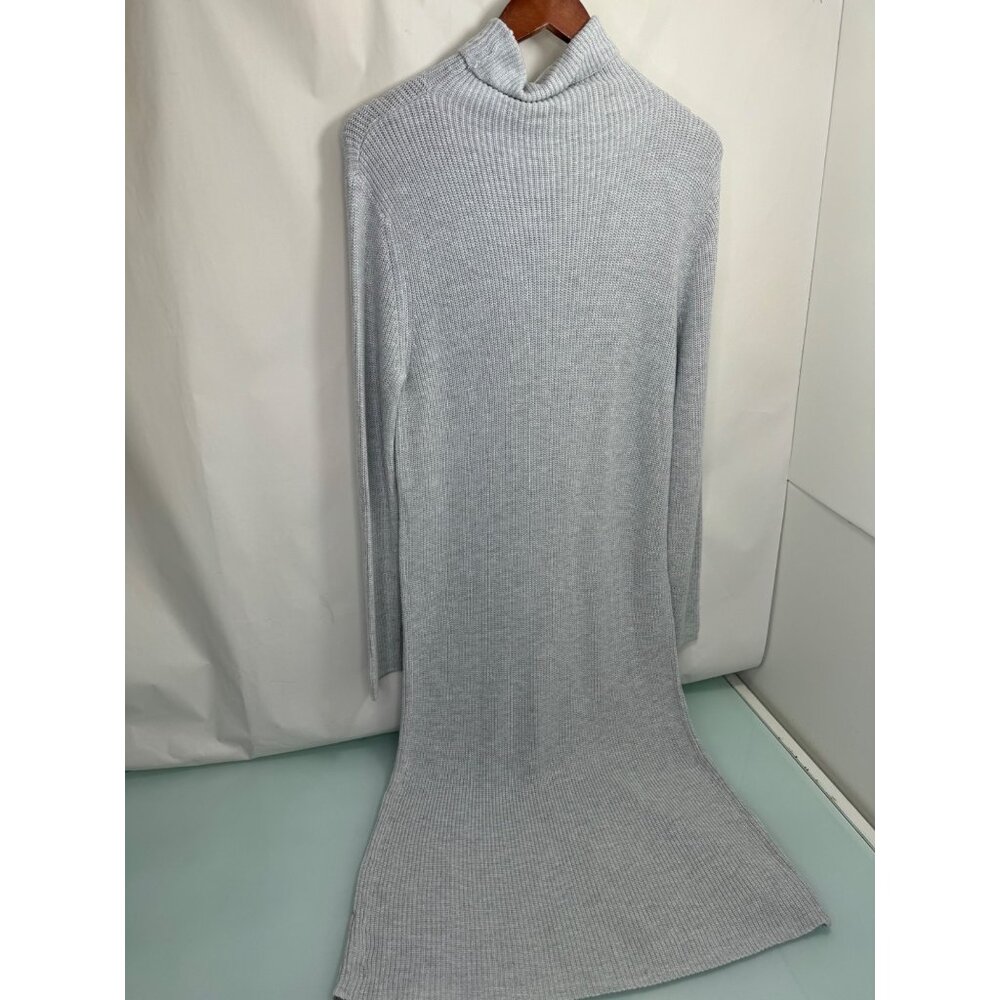 Abound Womens Midi Knit Sweater Dress Turtleneck Small S Gray Side Slit New NWT - Picture 3 of 12